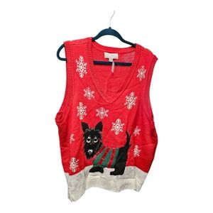 Carolyn Taylor Red Knit Sweater Vest